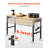 60" Adjustable Height Mobile Workbench with Lockable Wheels, Power Outlet & Pegboard, Heavy-Duty Multi-Functional Workshop Table