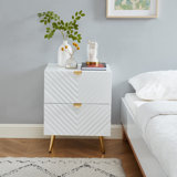 Gaines 2-Drawer Nightstand in High Gloss