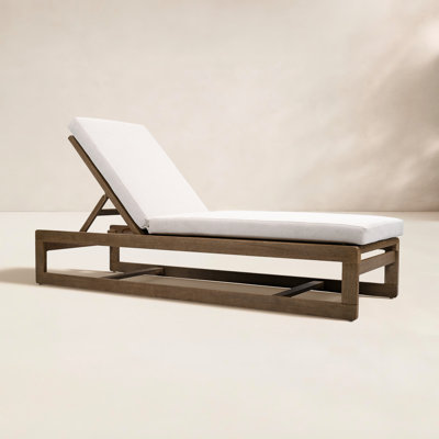 27" Eucalyptus Patio Chaise Lounge