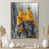 Toile avec cadre flottant or
