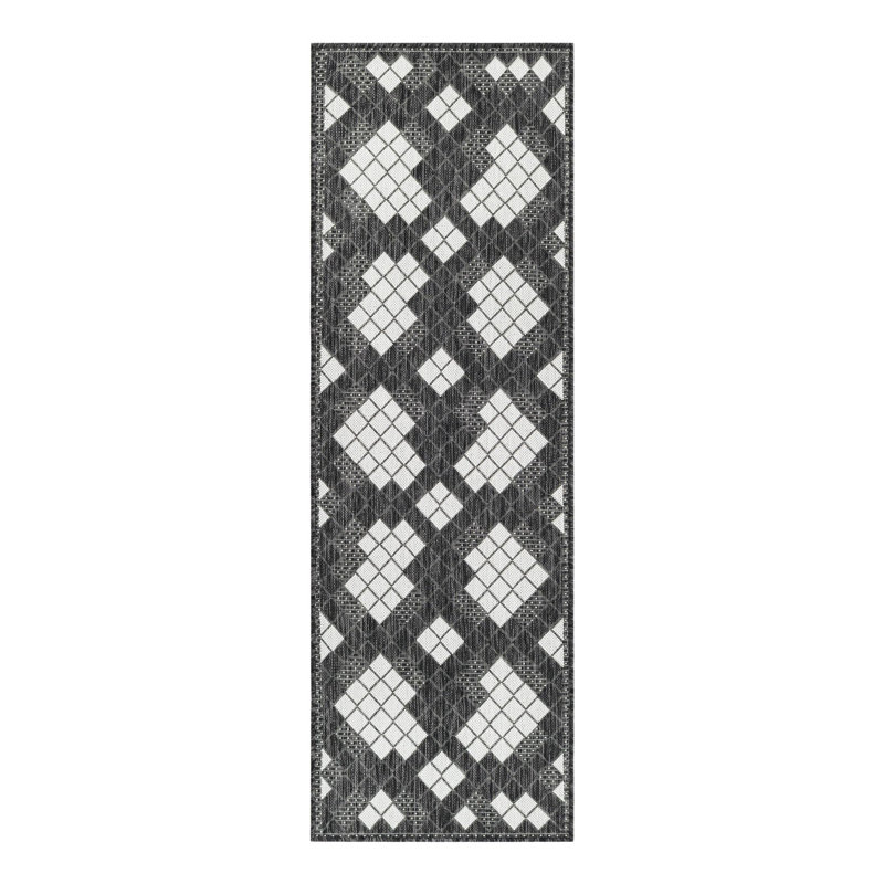 Geometric Indoor / Outdoor Rug, Runner 2' x 6'1"
