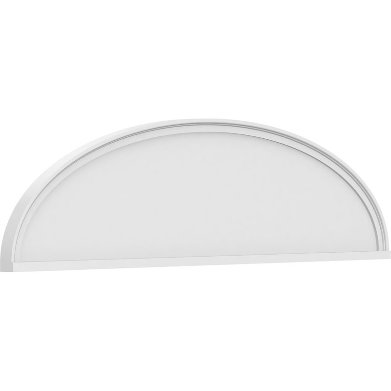 62"W x 16-1/2"H x 2"P Elliptical Smooth Architectural Grade PVC Pediment, 16-1/2" H  x 62" W  x 2" D
