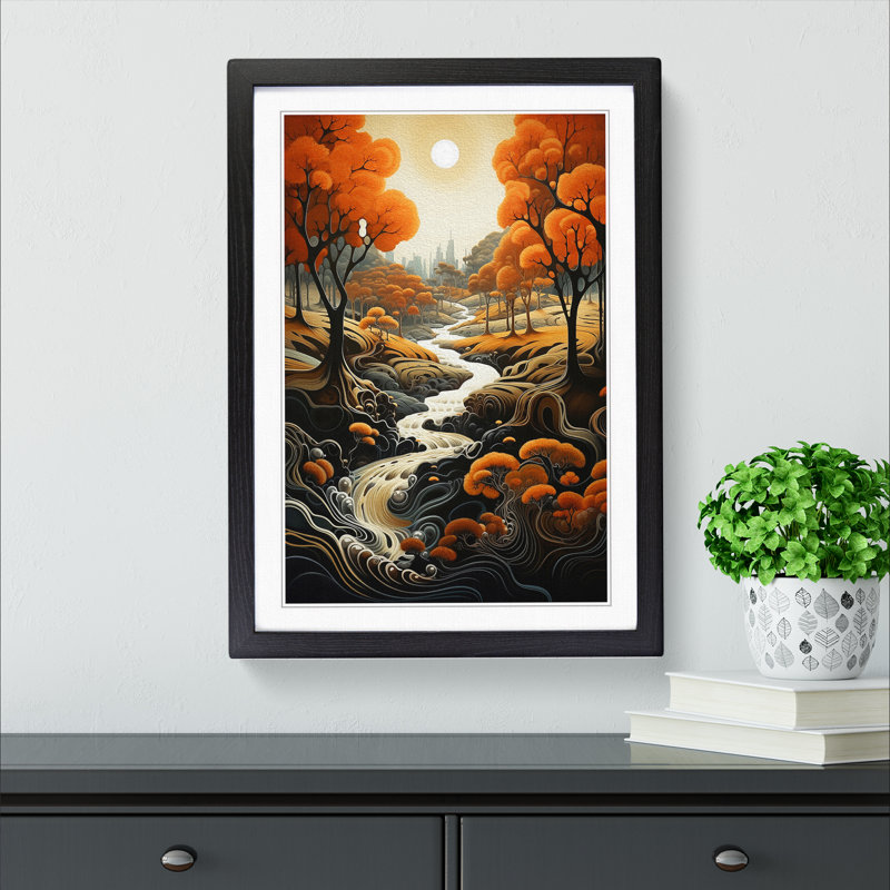 Landscape Informel No.2 - Framed Print, 64cm H x 46cm W x 2cm D, Black 