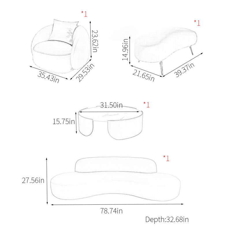Semi-circle light luxury arc sofa