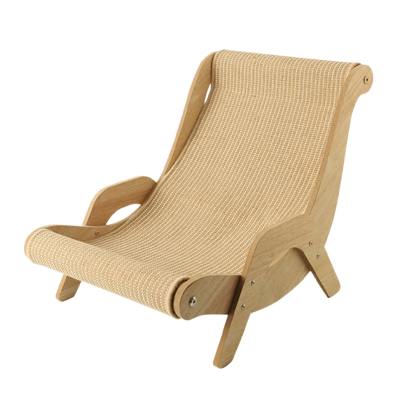 Méridienne Lokey en bois massif naturel avec surface en sisal, 17.32" H x  16.93" W x  25.2" D