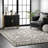 Spurling Moroccan Shag Power Loom Performance Cream/Charcoal Gray Rug-1212302411