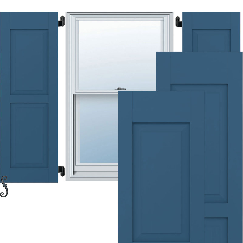 Deux volets à panneaux surélevés Americraft (par paire), Bleu séjour, 49", 18"