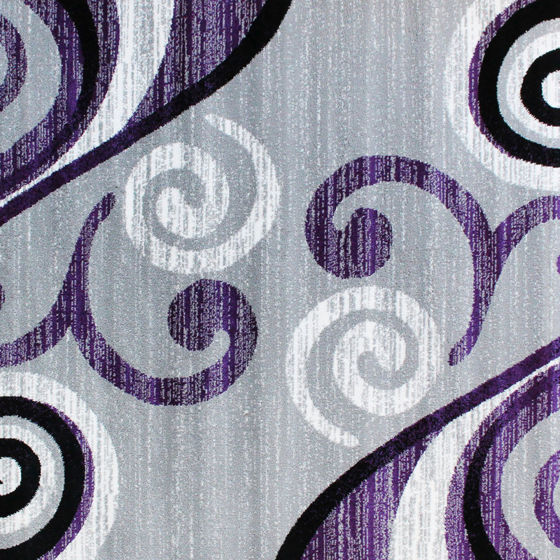 Tapis intérieur à motif abstrait tourbillonnant Aarley-Ray, Tapis de couloir 2 pi x 11 pi