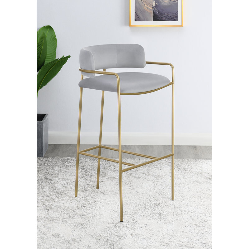 Jelso Upholstered Velvet Counter Stool, Bar Stool (30" Seat Height)