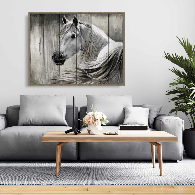 «Rustic Horse», toile encadrée | Décoration de ferme pour chambre à coucher