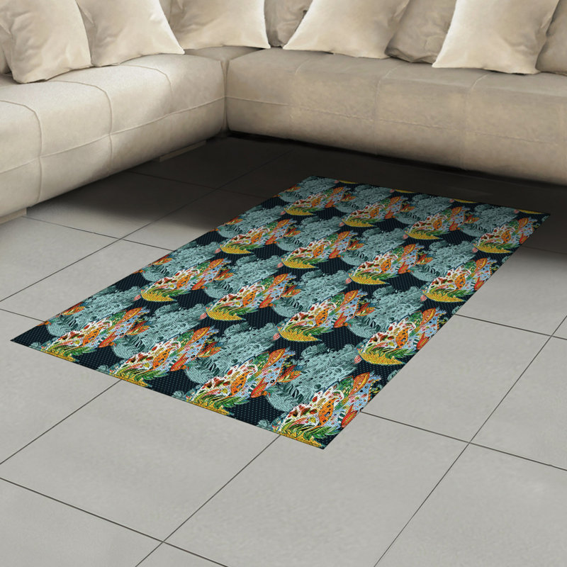 Paisley High Density Long Fiber Poly Threads Decorative Area Rug Carpet, Rectangle 4' x 5'8"
