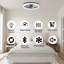 Ventilateur de chambre à coucher 19 po à cadre noir Iceberg avec télécommande, à intensité variable, 7 pales, moteur CC réversible, avec lumière DEL