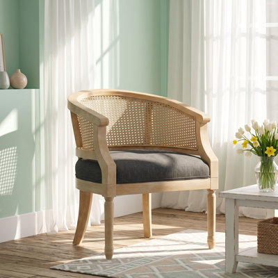 Fauteuil d'appoint à sangles en bois d'hévéa gris anthracite Christopher Knight Home