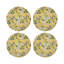 Sous-verres ronds en cuir pivoine doré et pivoine Inspira-119015027
