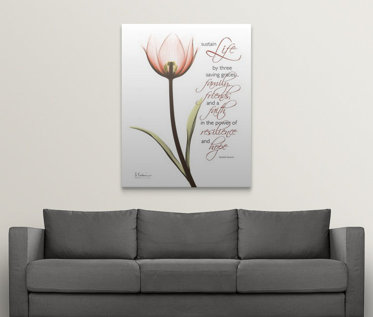 "Manigault" Tulip X-Ray par Kiranjit, reproduction de photo, H 14 po x l 11 po x P 1,25 po, Toile