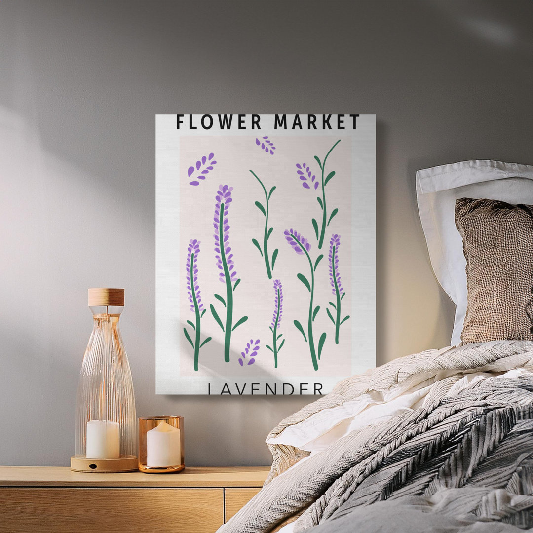 Flower Market Lavender Botanical Canvas Print