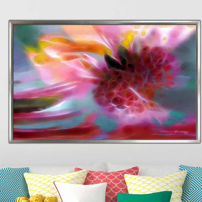 «Le fruit de l'esprit. Galatians 5: 22 ', impression, H 27,5 po x l 43,5 po x P 2 po, Cadre flottant argent