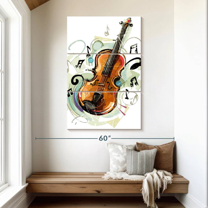 Cartoon Violin, H 50 po x l 32 po