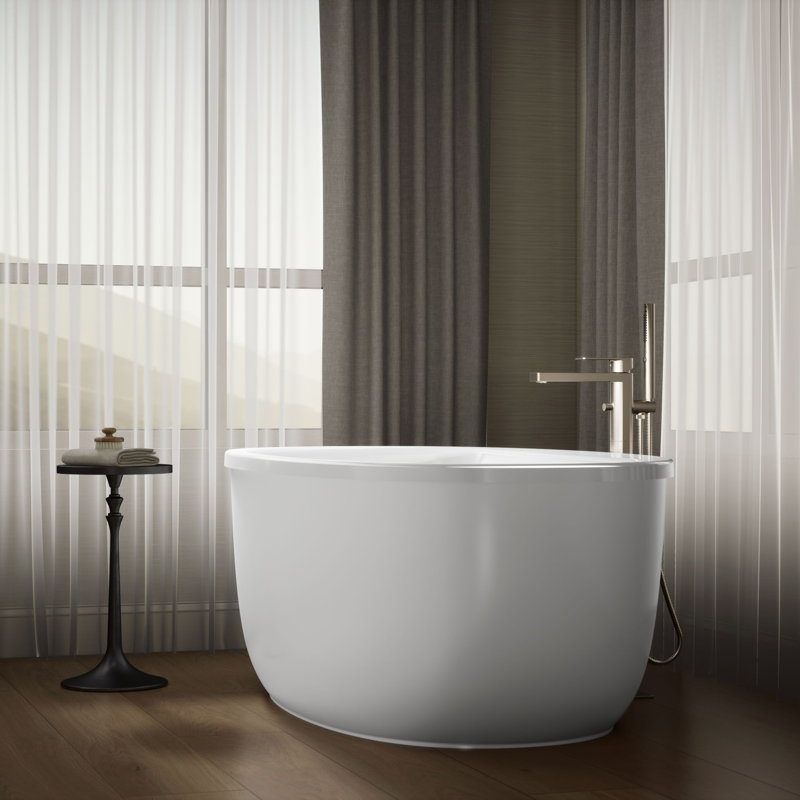Sunstruck Freestanding 65.5" x 35.5" Soaking Bathtub, White