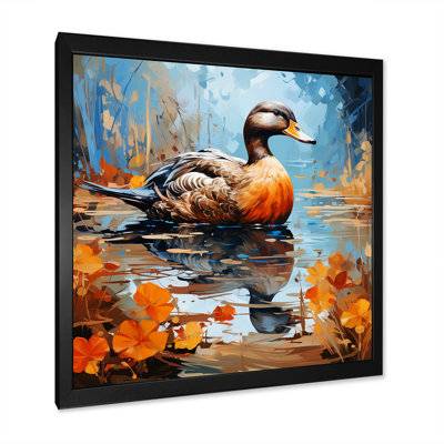 «Brown Duck In Pond II», art mural canard