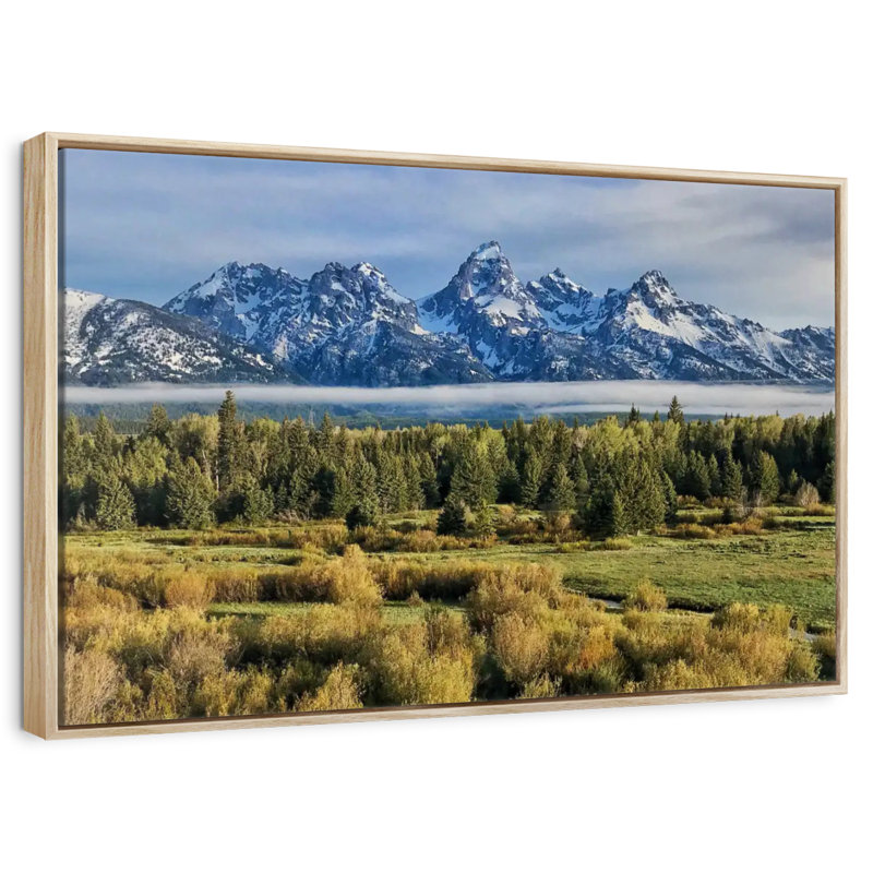 Grand Teton Sierras, Cadre flottant en bois naturel, 31 po x 21 po