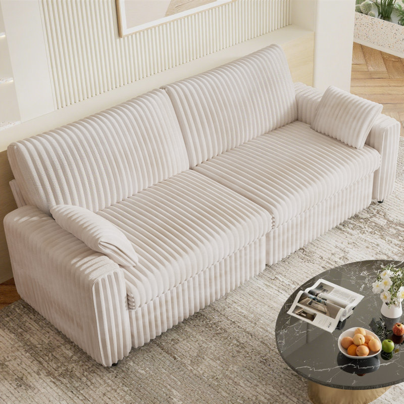 93" Extra Large Modular Sectional Sofa, Plush Corduroy Upholstery, Modern Oversized 2 Seat Loveseat Sectional Couch With Deep Seat, Tool-Free Assembly