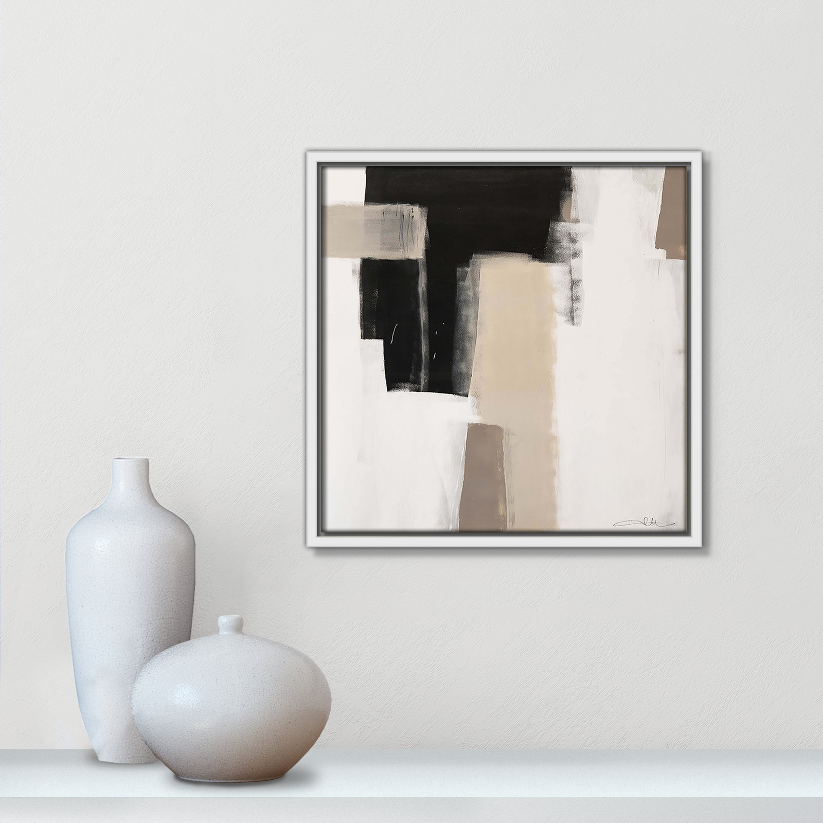 Earth Scapes I Print, White Floater Framed, 13.5" H x 13.5" W x 2" D