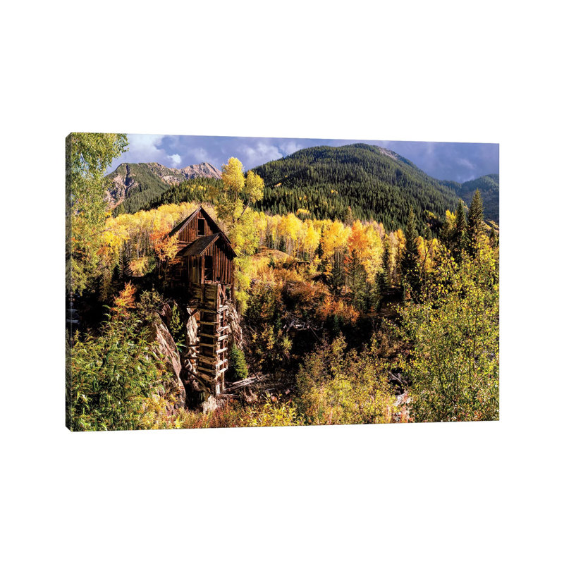 Colorado Autumn At Crystal Mill by Olena Art - Wrapped Canvas Print, 20.32 cm H x 30.48 cm W