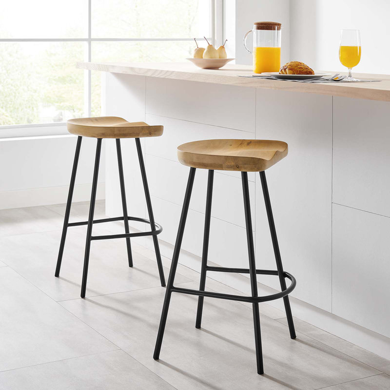Modway Concord Solid Wood Stool, Counter Stool (26.5" Seat Height), Oak