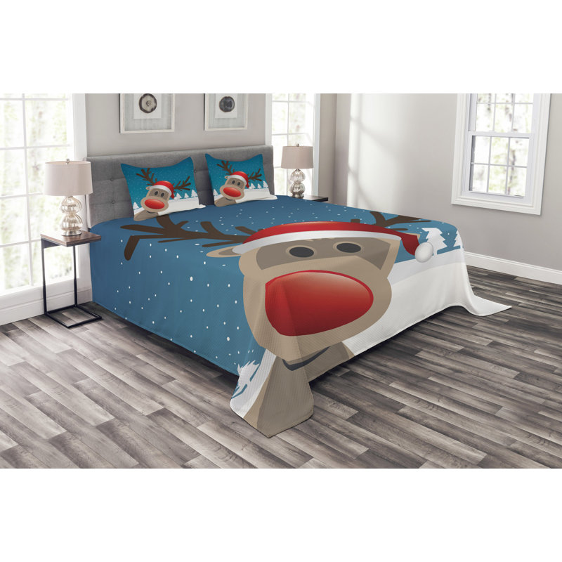 No Pattern Bedspread with Pillow Shams, 220 x 264 cm