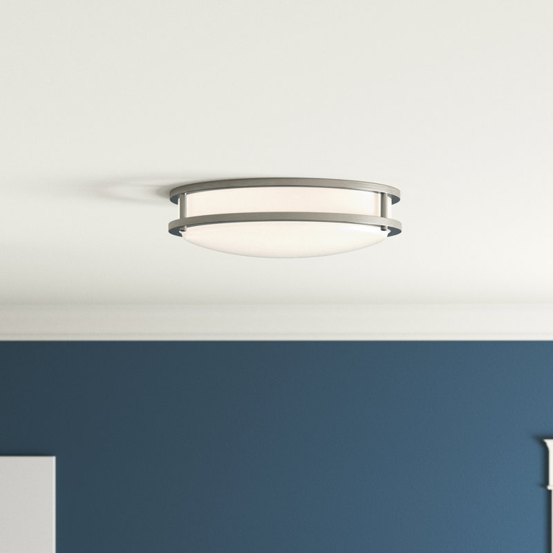 Plafonnier encastré 1 lumière Arjit, Nickel brossé, H 3,82 po x l 12 po x P 12 po