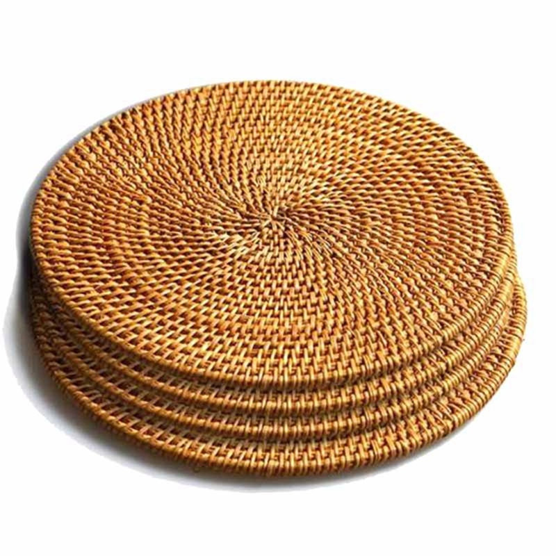 Bamboo Round 4 Piece Coaster Set