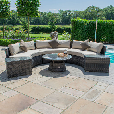 Wisner Half Moon Rattan Sofa Set