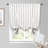 Waddah Farmhouse Double Layer Linen Blackout Tie Up Curtains Thermal Insulated Vertical Striped Fully Lined Balloon Roman Shade Bathroom Window Adjustable Rod Pocket-2002626100-2002626102