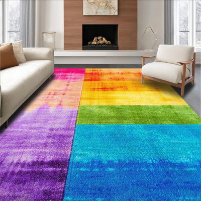 Ultra Soft Area Rug, Non Slip, Stain Resistant, Washable Area Rugs for Living Room, Bedroom, Soft Colorful Kids Room Princess Themed Fuzzy Rug(Yellow)