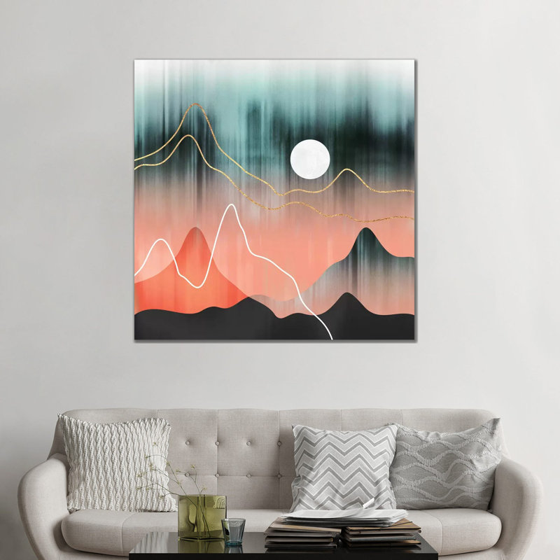 " Mountainscape II " by Elisabeth Fredriksson, Wrapped Canvas, No Mat, 48'' H x 48'' W x 1.5'' D