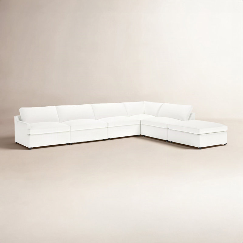 Essex Chaise Sectional, Right Hand Facing, John Flour Performance Linen Blend