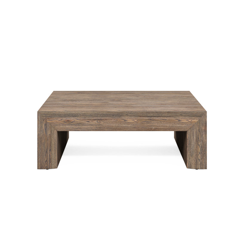 Smoked Distressed Solid Wood Square Coffee Table