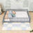 Queen Size Floor Bed With Guardrails And Slats-417473727