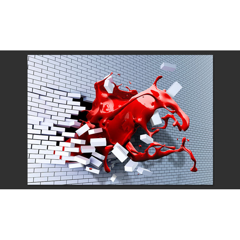 Saffron Afflatus Semi Gloss Paste the Wall Mural, White/Red, 400 cm L x 280 cm W