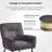 Anya 25.5" Wide Upholstered Armchair with Casters for Dining or Home Office（Set of 2）-673531631-673460251