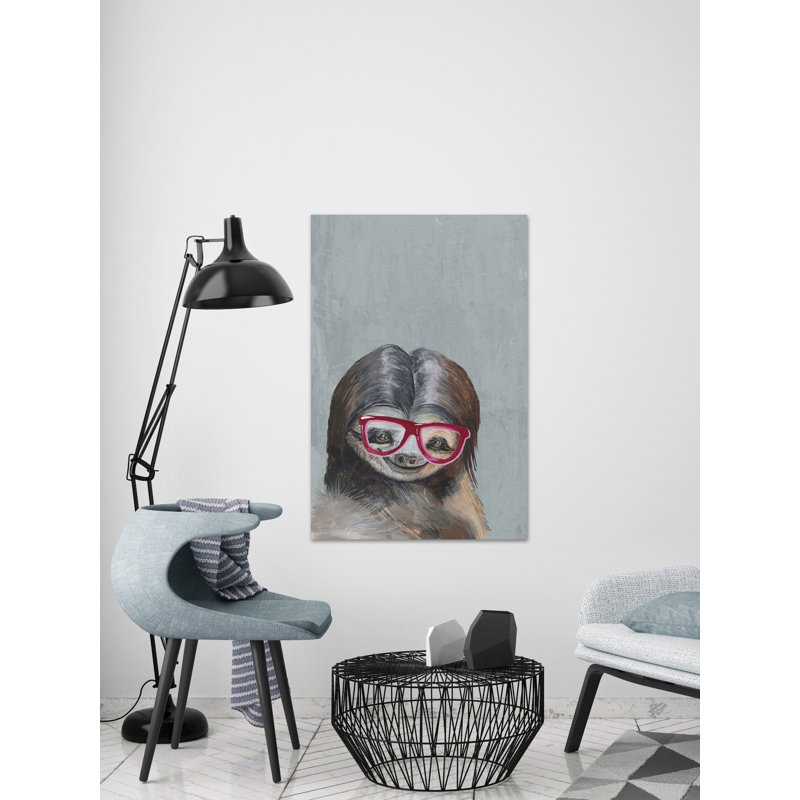 Wilkens «Nerdy Sloth II», reproduction sur toile tendue, H 18 po x l 12 po x P 1,5 po, Toile tendue