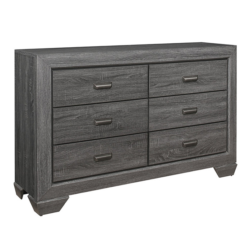 Commode 6 tiroirs Hareld, Gris