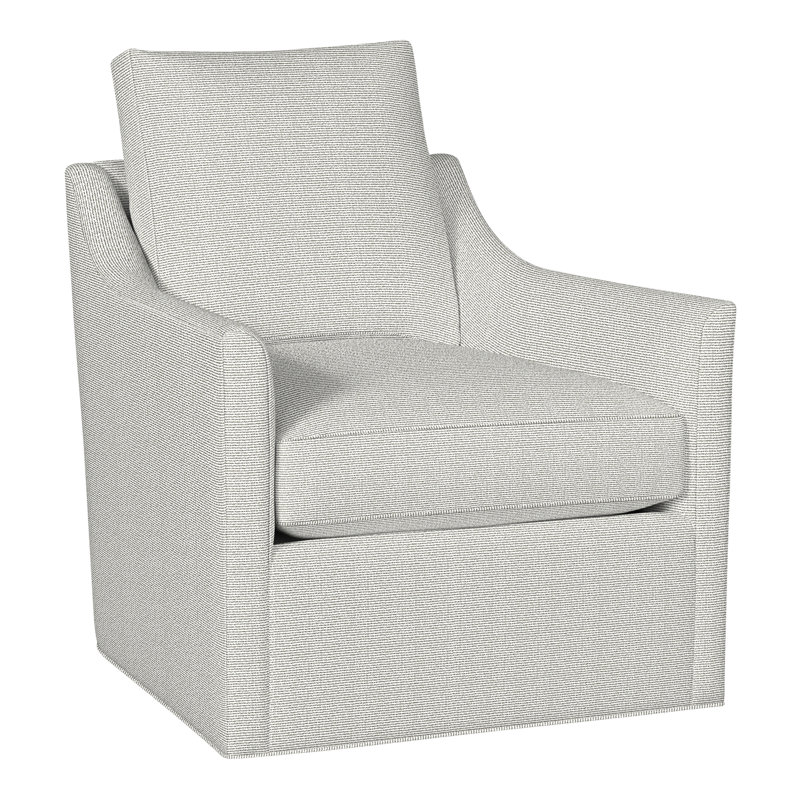 Newlin 30.5" Newlin Barrel Back Swivel Chair, Callaloo Cotton, No