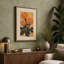 Orange Blooms on Navy Botanical - Wrapped Canvas-1815214645-1815214640