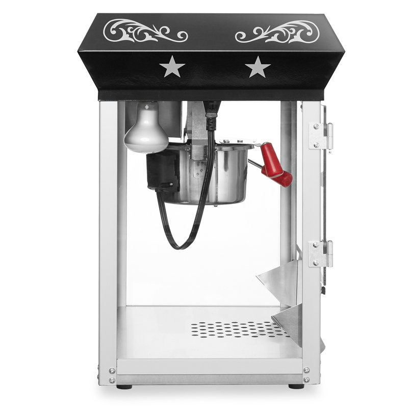 Olde Midway Black Metal Vintage-Style Tabletop Popcorn Machine