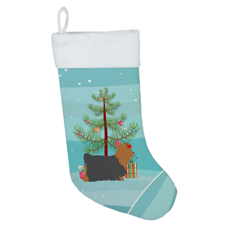 Chaussette de noël joyeux de noël, Yorkshire Terrier Yorkie