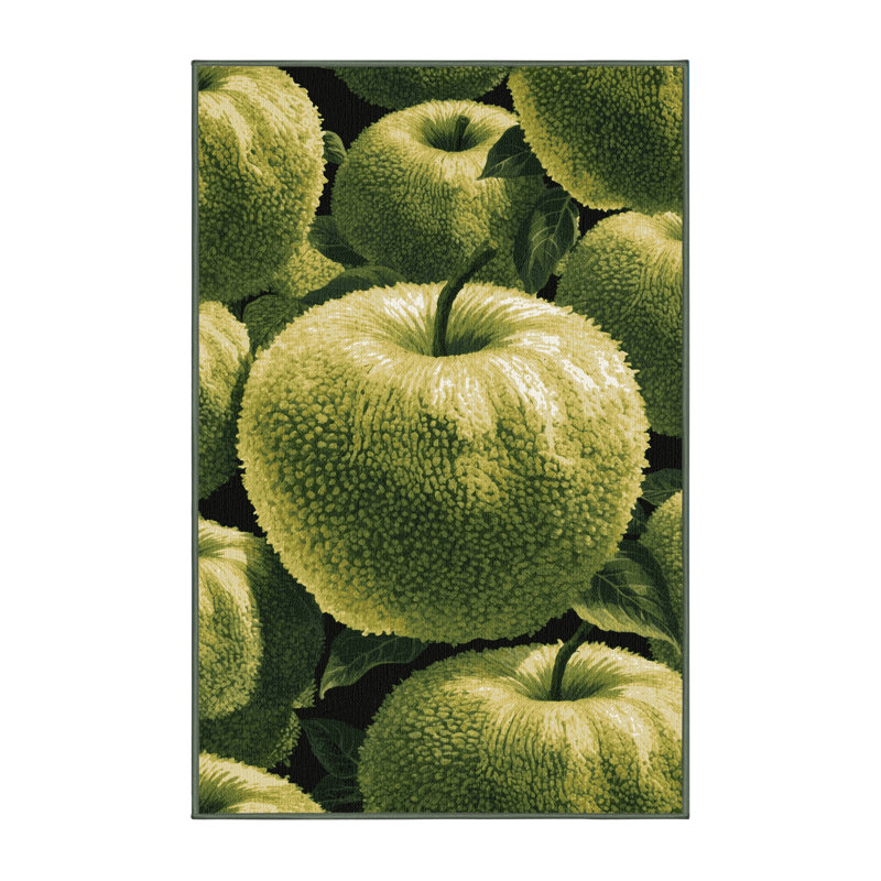  Tapis lavable avec pommes sauvages et crème anglaise, Rectangulaire 2 pi x 3 pi