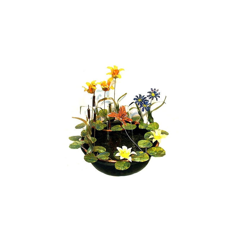Tiger Lily Hand Crafted Weather Resistant Floor Fountain