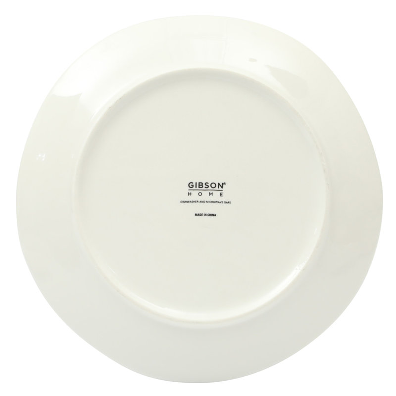 Linendale Zen White Porcelain Round Dinnerware Set, Service for 4